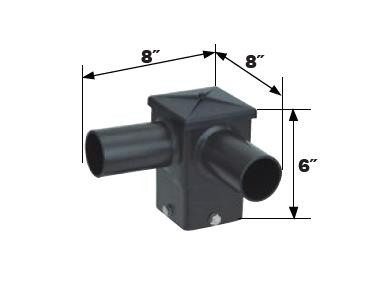 MaxLite 4" Square Horizontal Tenon, 2@90°, Bronze, S4HT290BZ