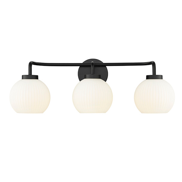 Oprah Three Light Vanity, Matte Black, 24"W, 3-Light, E26, 120V