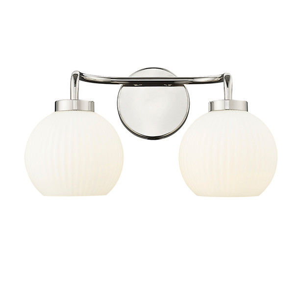 Millennium Lighting Oprah Two Light Vanity, Polished Nickel, 2-Light, Medium (E26), 120V