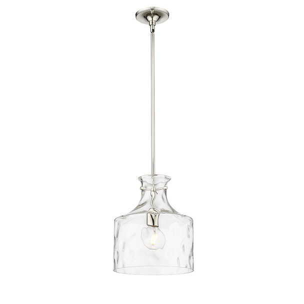 Santorini One Light Pendant, Polished Nickel, 1-Light, 60W, 120V
