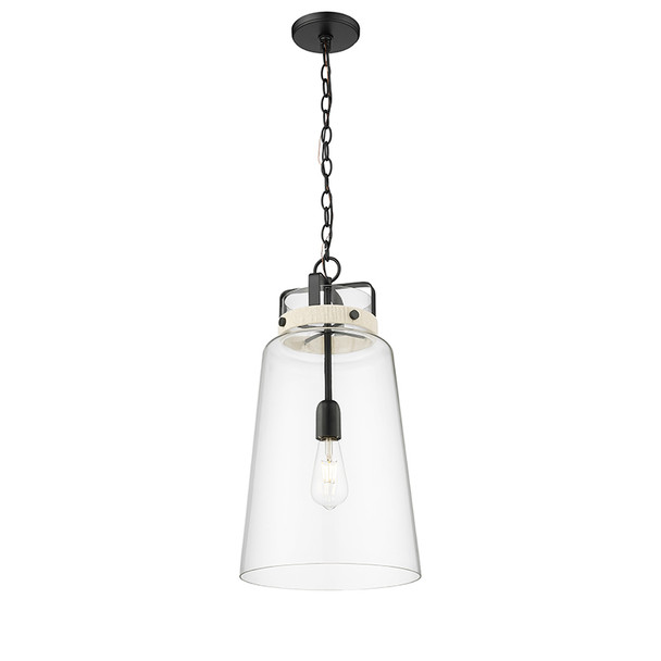 Lolla One Light Pendant, Matte Black, 1-Light, E26 Medium Base, 120V, 60W