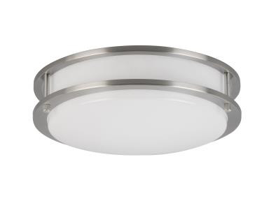MaxLite Architectural Flush Mount, Small, Arch Style, Brushed Nickel, 120V Triac Dimming, 16W, 90 CRI, CCT Selectable