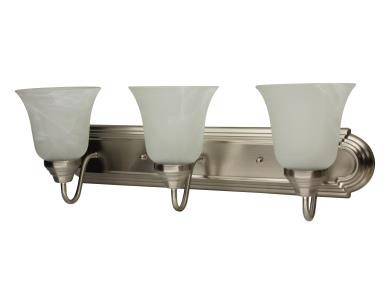 MaxLite ML8 Series Vanity Bar, Edison Base E26 Bulb Included, 3 x 10W, Tulip, Bronze, 2700K, 90 CRI, JA8 Compliant Bulb, V2