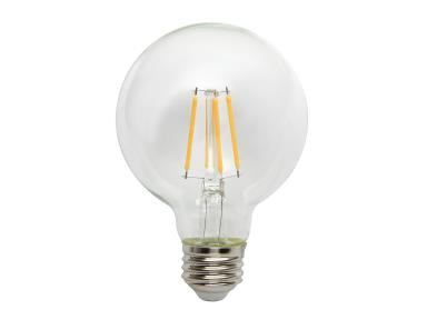 MaxLite Enclosed Filament LED G25 Globe Lamp, 3W, 5000K, Dimmable, Clear Glass, 120V