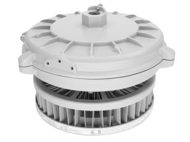 MaxLite HLR Series Hazardous Location Round High Bay, 170W, 120-277V, 5000K, 120° Wide Distribution, Pendant/Swivel Surface/Swivel Clamp Mount, Clear Glass, Gray Finish