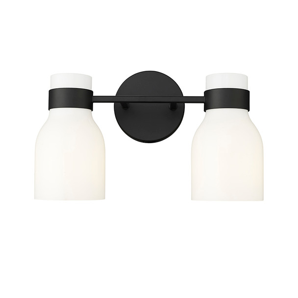 Corella Two Light Vanity, Matte Black, 2-Light, E26, 120V