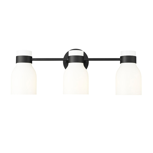 Corella Three Light Vanity, Matte Black, 3-Light, E26 Medium Base, 120V