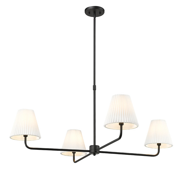 Ami Four Light Chandelier, Matte Black, 4-Light, 120V, 40W per bulb