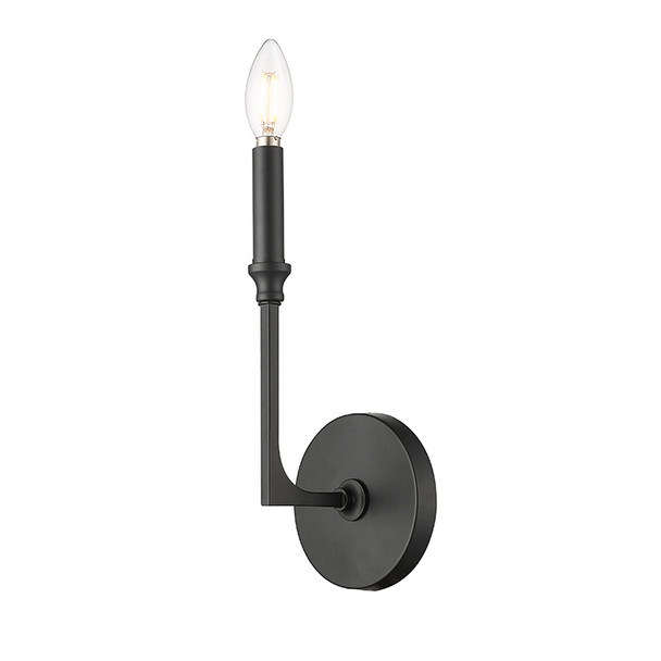 Azara One Light Sconce, Matte Black, 1-Light, 40W, 120V