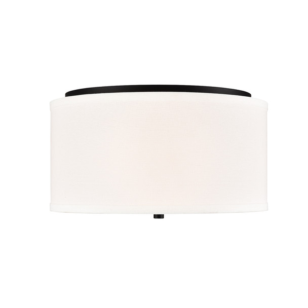 Guyten Two Light Flush Mount, Matte Black, 2-Light, E26 Medium Base, 120V