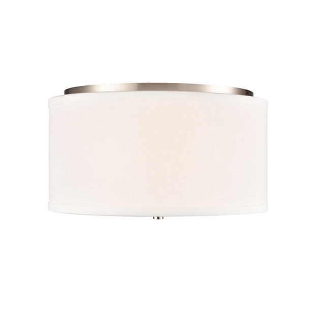 Guyten Two Light Flush Mount, Brushed Nickel, 2-Light, Medium (E26) Base, 120V, 120W