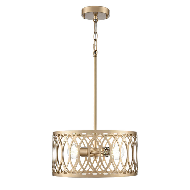 Arelyn Two Light Pendant, Painted Modern Gold, 2-Light, Medium (E26), 120V