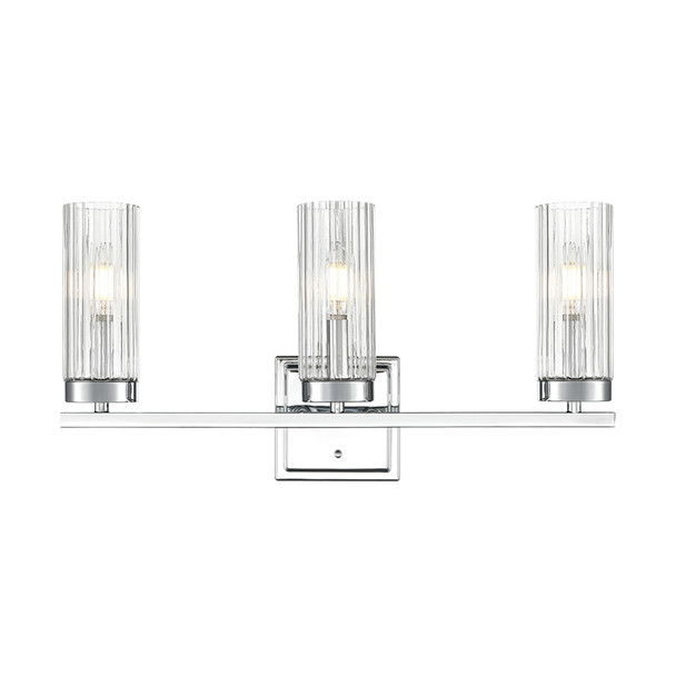 Iversen Three Light Vanity, Chrome Finish, 3-Light, 120V, 180W