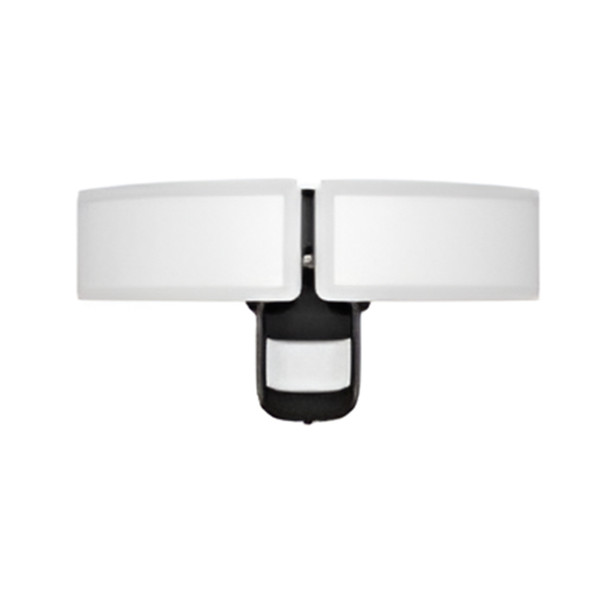 Euri Lighting 2-Head Security Light, 30W, 120V, 3000lm, 5CCT, Black Finish, PIR Motion Sensor