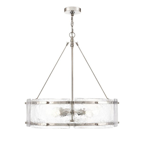 Bennetti Five Light Chandelier, Polished Nickel