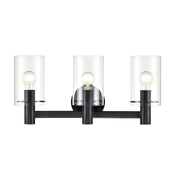 Millennium Lighting Apolla Three Light Vanity, 3-Light, Matte Black, 24"W, 120V, E26 Medium Base