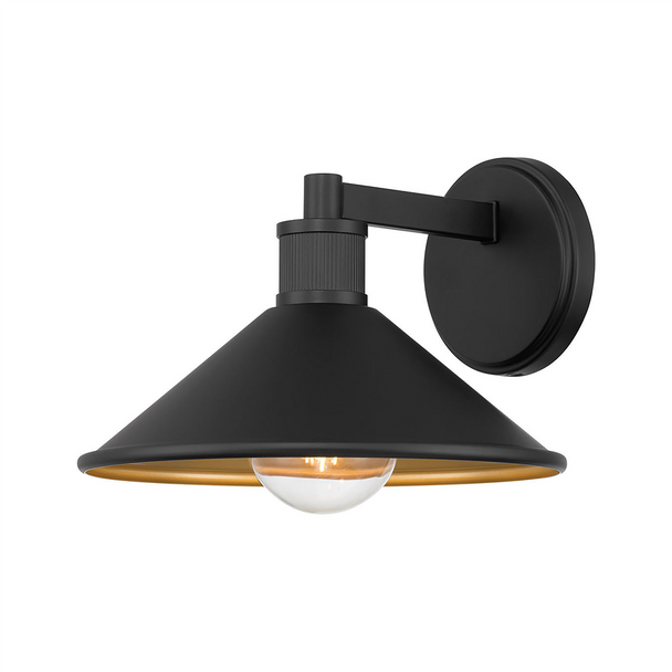 VECTRA One Light Outdoor Wall Sconce, Powder Coated Black, 1-Light, Medium E26 Base, 120V, 60W