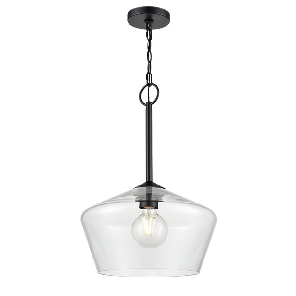 Morbelle One Light Pendant, Matte Black, 1-Light, 60W, 120V