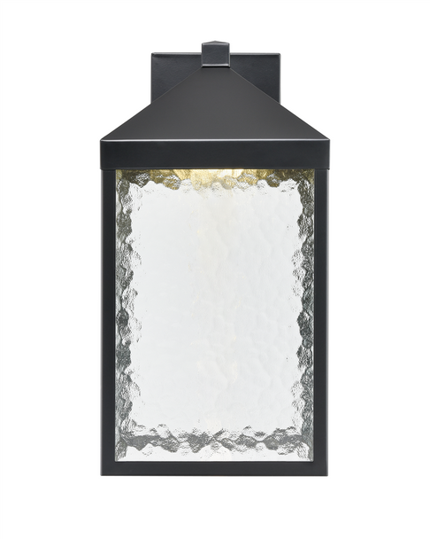 Aaron One Light Outdoor Wall Sconce, Powder Coated Black, 12W, 1300lm, 3000K