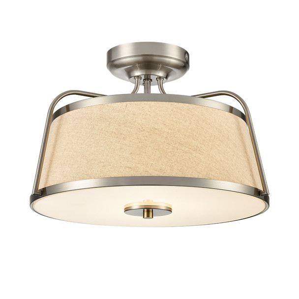 Millennium Lighting 78201 LED Light Semi-Flush Mount, Brushed Nickel, 35W, 1400 Lumens, 3000K|4000K|5000K