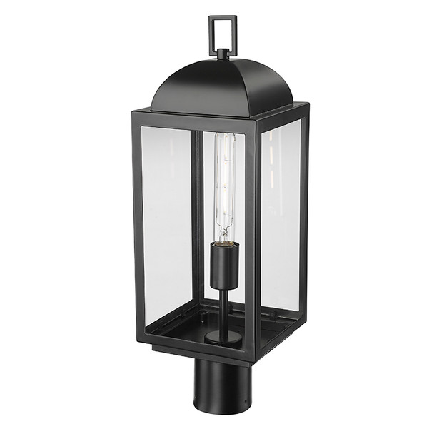 Beaufort One Light Outdoor Post Lantern, Powder Coated Black, 1-Light, 60W, 120V