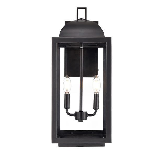 Beaufort Two Light Outdoor Wall Sconce, Powder Coated Black, 2-Light, 120V