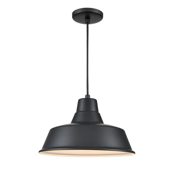 Millennium Lighting R Series Classic Warehouse Cord Hung One Light Shade, 14", Satin Black, 1-Light, Medium (E26), 120V