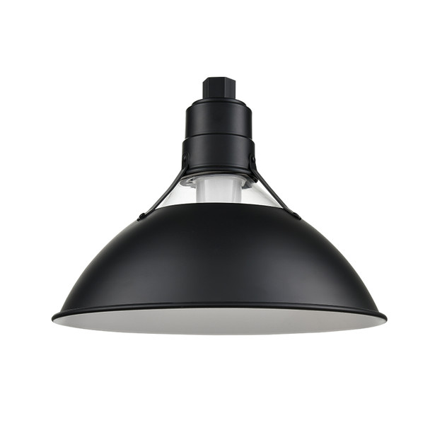R Series 13" Glass Cone One Light Shade, Satin Black, Clear Glass, 1-Light Medium (E26), 120V