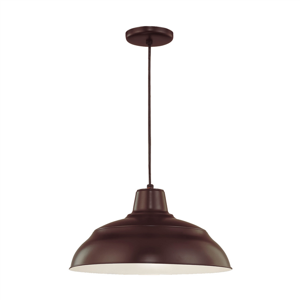 Millennium Lighting R Series 17" Fabric Cord Hung Warehouse Shade, Natural Copper, 1-Light, 120V