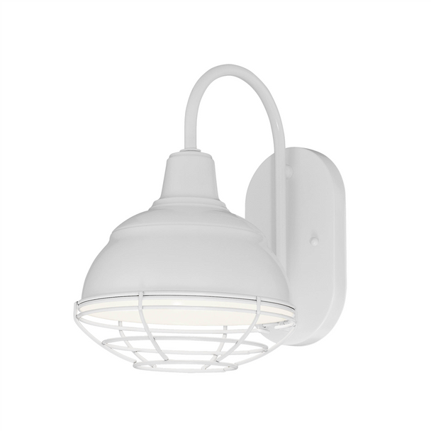 R Series 8" Wall Bracket, White Finish, 1-Light, 100W, 120V, Medium E26 Base, Wet Location