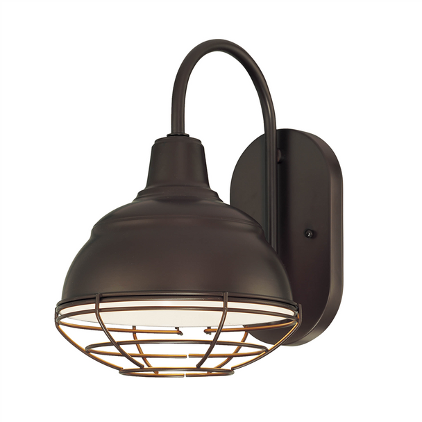 R Series 8" Wall Bracket, Architectural Bronze, 1-Light, Medium E26 Base, 120V, 100W, Wet Location