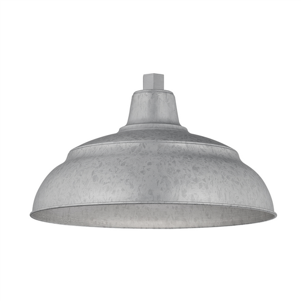 R Series 14" Warehouse Shade, Galvanized, 1-Light, Medium E26 Base, 200W, 120V, Wet Location
