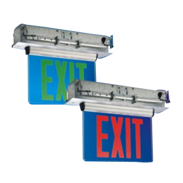 Single Face Edge Lit LED Recessed Exit Sign
