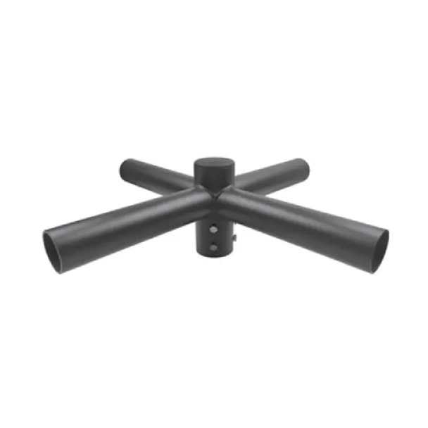 Euri Lighting 90° Quad Spoke Bracket Tenon Adapter, Pole Top Mount, 2.5" Tenon, 4-Fixture Capacity, Steel