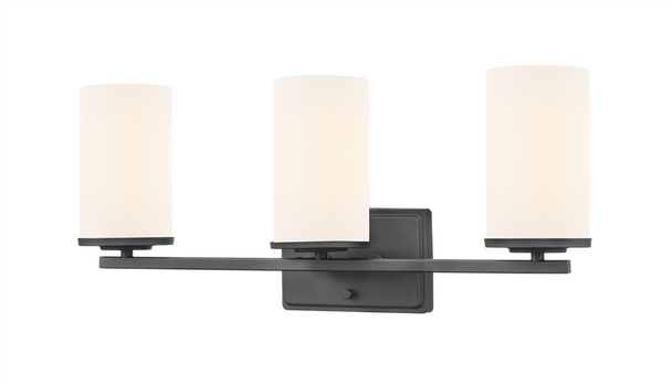 Verlana Three Light Vanity, Matte Black, 22"W, 120V, 3-Light, E26