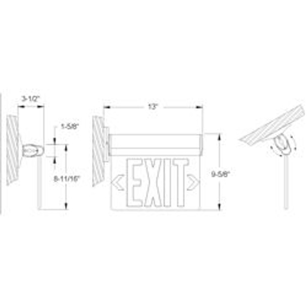 RXL18 Series Sloped or Flat Ceiling Exit Sign – Double Face