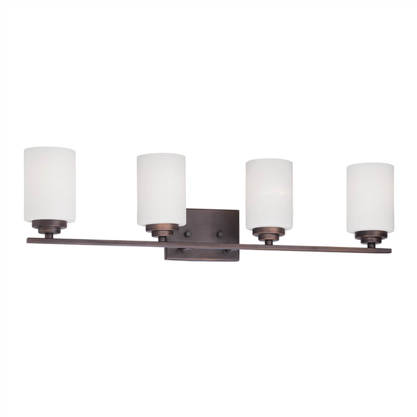 Millennium Lighting 3184 Four Light Vanity, Rubbed Bronze, 4-Light, Medium (E26) Base, 120V