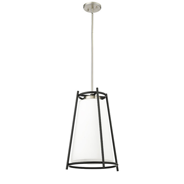 Milroe One Light Pendant, Brushed Nickel, 1-Light, 60W, 120V, Medium E26 Base, 14" Width, 20.5" Height
