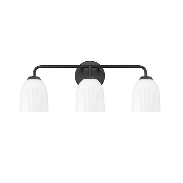 Catania Three Light Vanity, Matte Black, 3-Light, Medium (E26) Base, 120V