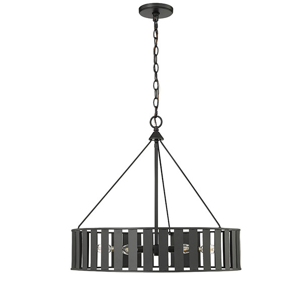 Stella Six Light Chandelier, Matte Black, 6-Candle, 120V