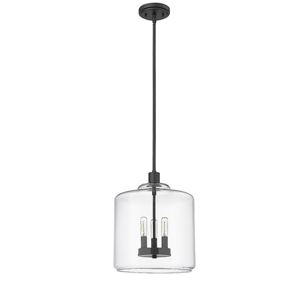 Millennium Lighting Asheville Three Light Pendant, Matte Black, 3-Light, 180W, 120V
