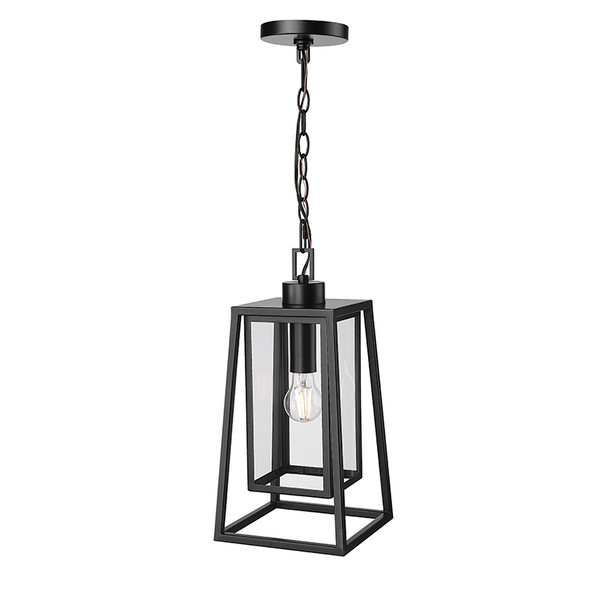 Denzell One Light Outdoor Pendant, Powder Coated Black, 1-Light, Medium (E26), 120V, 60W