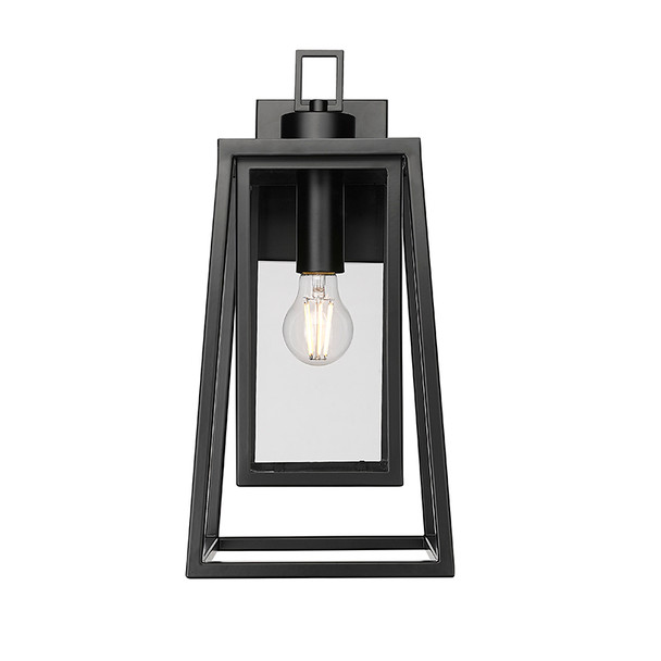 Denzell One Light Outdoor Wall Sconce, Powder Coated Black, 1-Light, Medium E26 Base, 120V