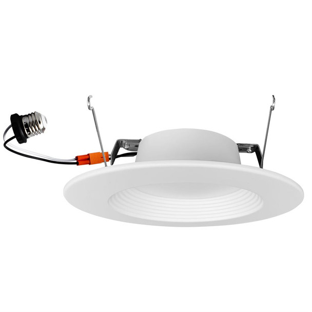 Sunlite 87791-SU Baffle Retrofit Downlight, 5"/6", 15W, 120V, 1100 lm, CCT Selectable 2700K/3000K/3500K/4000K/5000K, CRI 90, White, Frosted Lens, Round