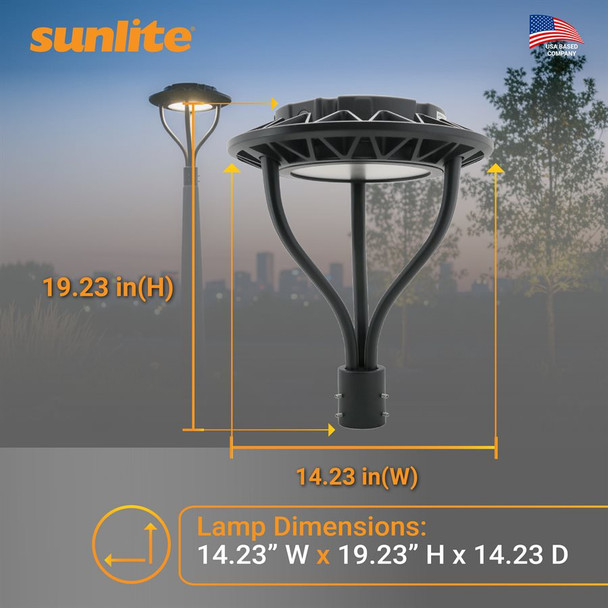 Sunlite LED Post Top Light, 7700|10500|21000 lumens, 70W|100W|150W, 120-277V, 3000K|4000K|5000K
