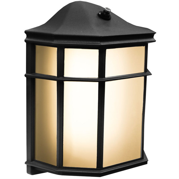 Sunlite Tunable LED Classic Lantern Style Outdoor Wall Fixture, 12W, 120V, 3000K/4000K/5000K, Black, Built-in Photocell, Wet Location