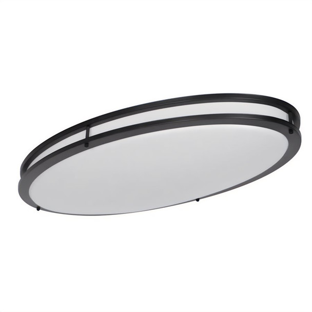 Sunlite 49175-SU 32" Oval Double Band Trim Flush Mount Light Fixture, 35W, 3000lm, 3000K|4000K|5000K, 100-277V, CRI 80, Matte Black
