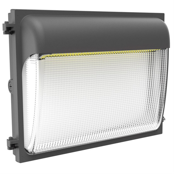 Sunlite 18" Slim Wall Pack, 100W/120W/150W/185W, 25900 lumens, 120-277V, 3000K/4000K/5000K CCT Selectable, CRI 70, Black, Clear Glass Lens, Photocell
