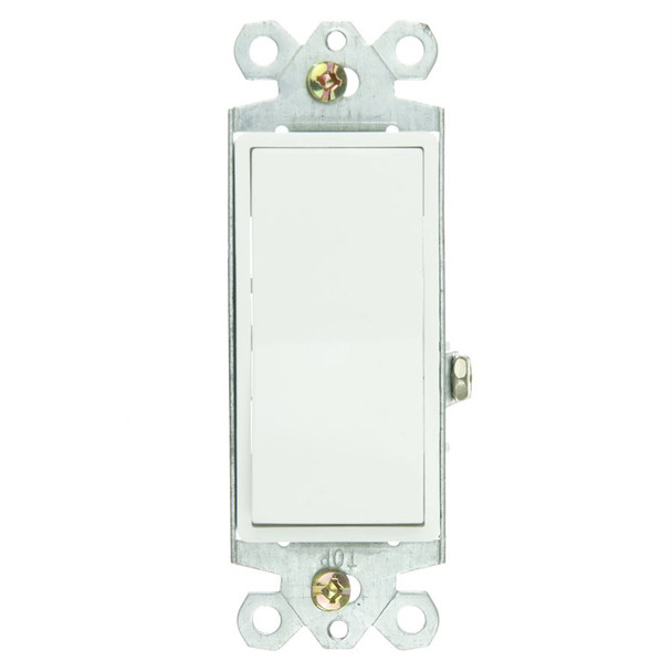 Sunlite Decorative On/Off Rocker Switch, Grounded, Single-Pole, 15A, 120V, White, 1 Pack