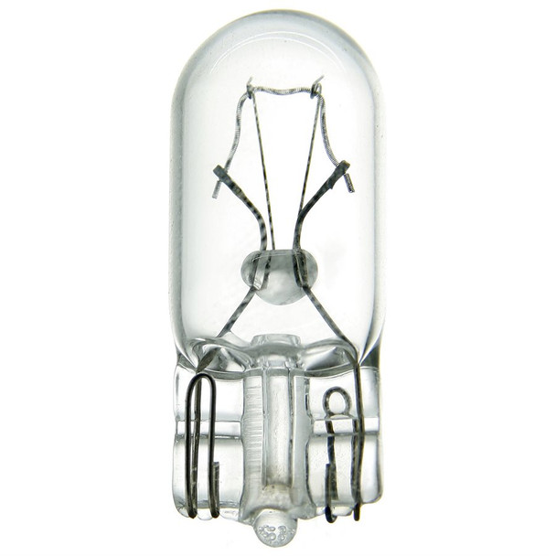 Sunlite 168 Miniature Incandescent Bulb, T3.25, 4.9W, 14V, Clear, Miniature Wedge Base (W2.1x9.5d), 2800K